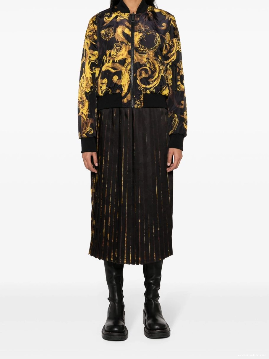 Affordable Couture reversible padded Versace Women jacket Jeans bomber 0808